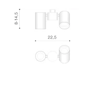 Spot aparent MAKALU, negru, finisaj mat, 230V, GU10, 2x40W, IP20 2