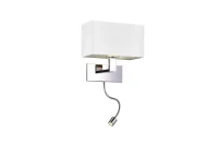 Aplică MARTENS, alb, finisaj textil, 230V, LED + E27, 1x60W / LED 2W, 69lm, 3000K, CRI ≥80, IP20 3