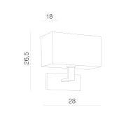 Aplică MARTENS, alb, finisaj textil, 230V, E27, 1x60W, IP20 4