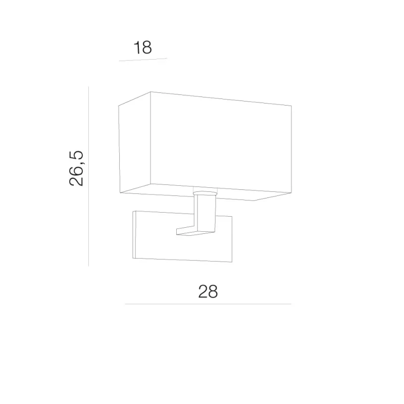 Aplică MARTENS, alb, finisaj textil, 230V, E27, 1x60W, IP20 4
