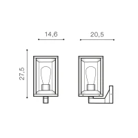 Aplică MIKKEL, negru, finisaj mat, 230V, E27, 1x40W, IP65 3