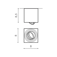 Spot aparent MINI, alb, finisaj mat, 230V, GU10, 1x40W, IP20 2