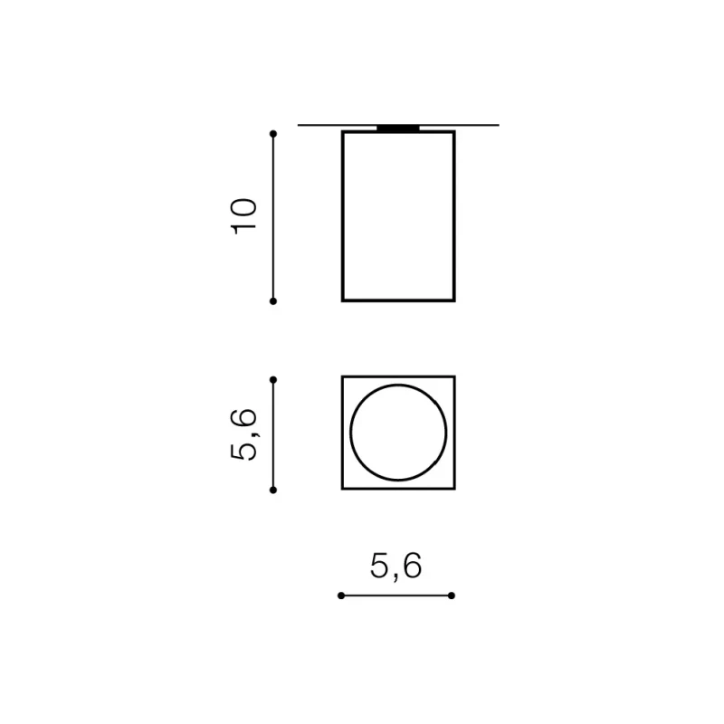 Spot aparent MINI, negru, finisaj mat, 230V, GU10, 1x40W, IP20 2