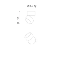 Spot aparent MONA 4000K, negru, finisaj mat, 230V, LED, 1x12W, 1002lm, 4000K, CRI ≥80, IP20 2