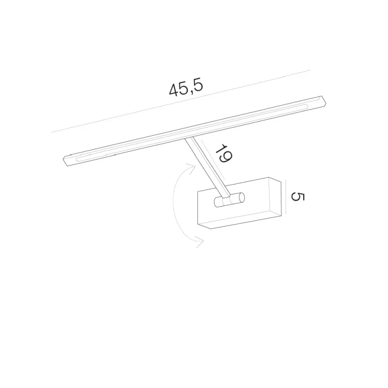 Aplică MONALISA, crom negru, finisaj strălucitor, 230V, LED, 1x9W, 179lm, 3000K, CRI ≥90, IP20 2