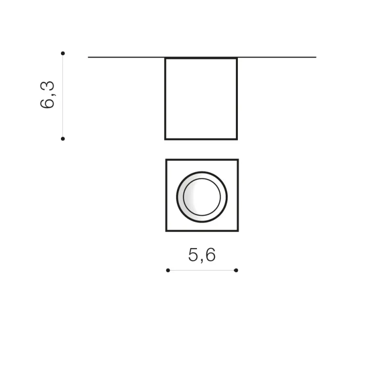 Spot aparent NANO, negru, finisaj mat, 230V, LED, 1x6W, 360lm, 3200K, CRI ≥80, IP20 2