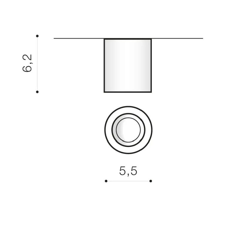 Spot aparent NANO, alb, finisaj mat, 230V, LED, 1x6W, 405lm, 3000K, CRI ≥80, IP20 2