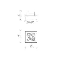 Spot aparent NIKEA, negru, finisaj mat, 230V, ES111 + GU10, 1x50W, IP20 2