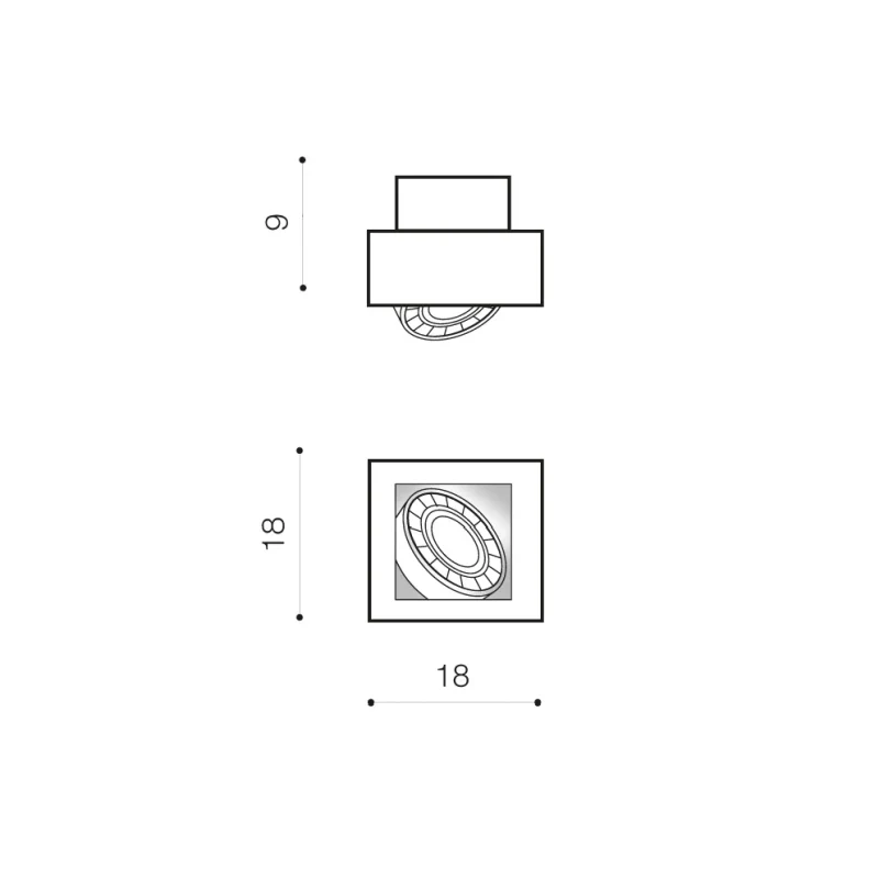 Spot aparent NIKEA, alb, finisaj mat, 230V, ES111 + GU10, 1x50W, IP20 2