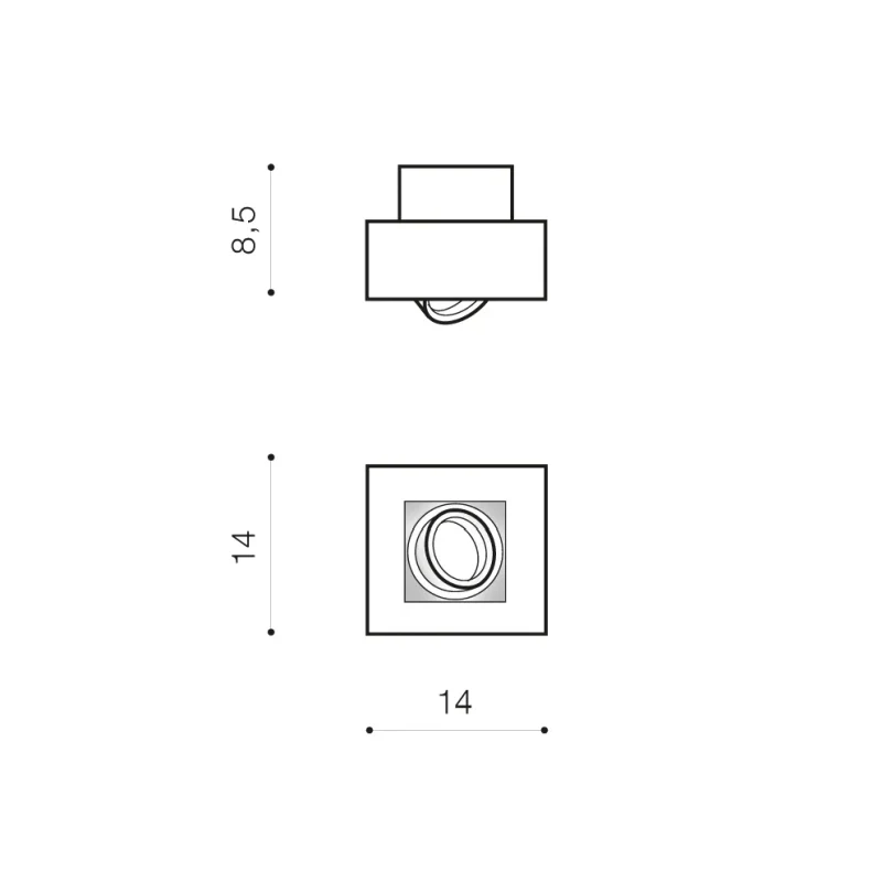 Spot aparent NIKEA, negru, finisaj mat, 230V, GU10, 1x40W, IP20 2