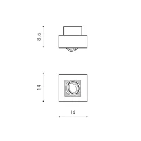 Spot aparent NIKEA, alb, finisaj mat, 230V, GU10, 1x40W, IP20 2