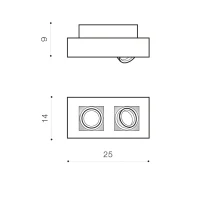 Spot aparent NIKEA, alb, finisaj mat, 230V, GU10, 2x40W, IP20 2