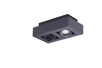 Spot aparent NIKEA, negru, finisaj mat, 230V, GU10, 2x40W, IP20