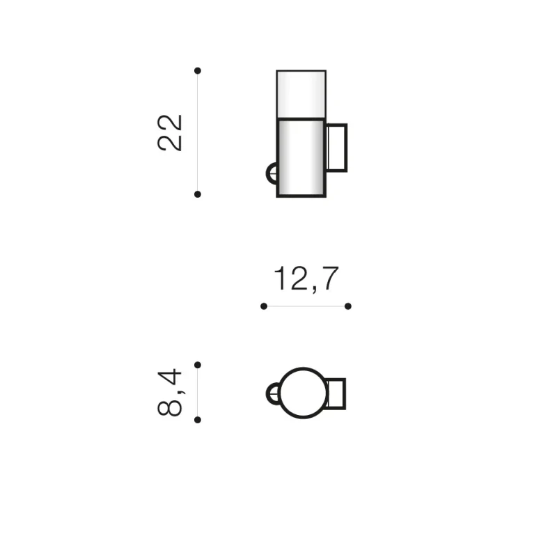 Aplică NILS, negru, finisaj mat, 230V, E27, 1x13W, IP44 2