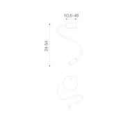 Aplică NOGAT, negru, finisaj mat, 230V, LED, 1x3W, 78lm, 3000K, CRI ≥80, IP20 2