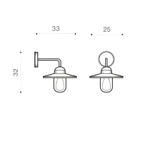 Aplică OSVALD, negru, finisaj mat, 230V, E27, 1x25W, IP44 2