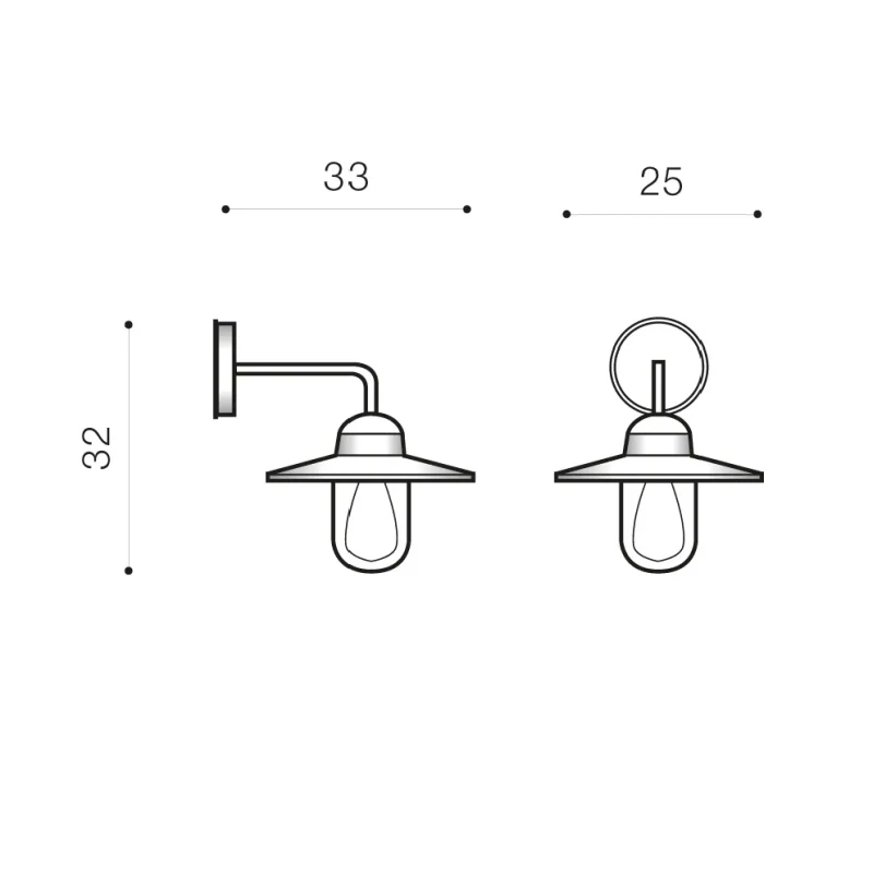 Aplică OSVALD, negru, finisaj mat, 230V, E27, 1x25W, IP44 2