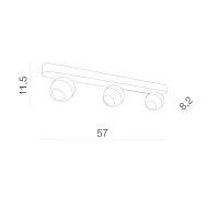 Spot PERA, aluminiu, finisaj mat, 230V, GU10, 3x40W, IP20 2