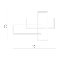 Aplică QUADRATUS, negru, finisaj mat, 230V, LED, 3x142W, 1308lm, 3000K, CRI ≥80, Dimm, IP20 2