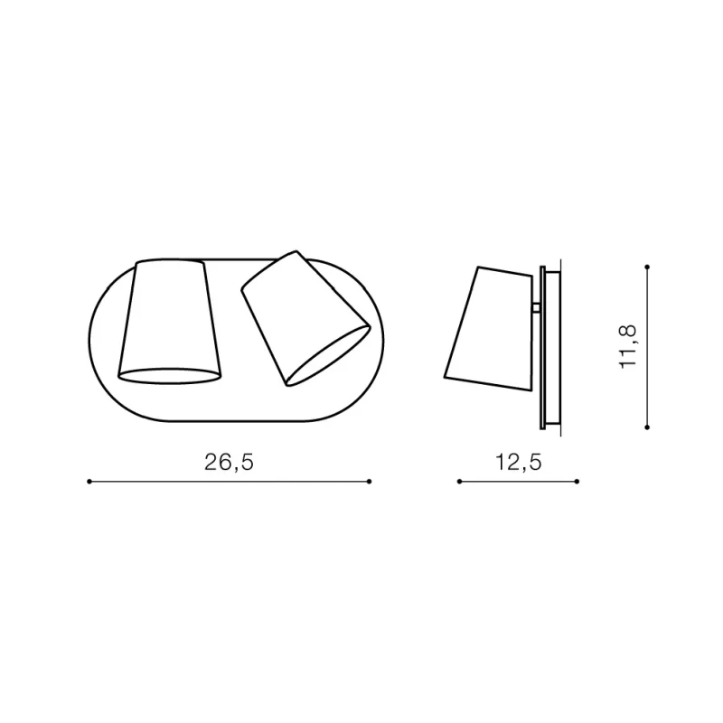 Aplică RAMONA, alb, finisaj mat, 230V, LED, 2x13W, 451lm, 3000K, CRI ≥80, IP20 2