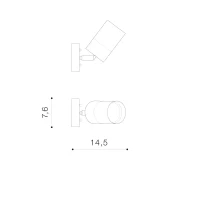 Aplică ROLF, negru, finisaj mat, 230V, GU10, 1x35W, IP44 2