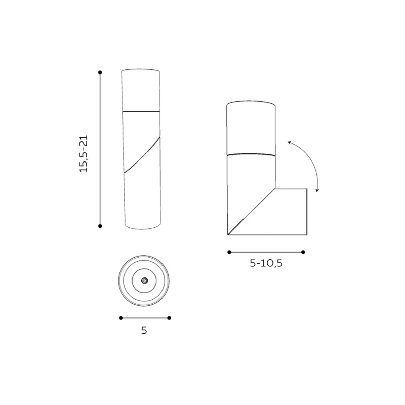 Spot aparent SANTOS, negru, finisaj mat, 230V, LED, 1x9W, 1137lm, 3000K, CRI ≥80, IP20 2