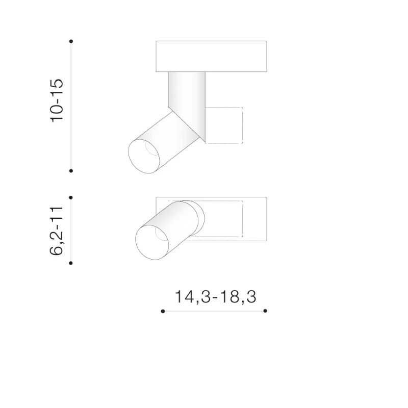 Spot aparent SANTOS, negru, finisaj mat, 230V, LED, 1x9W, 647lm, 3100K, CRI ≥80, IP20 2