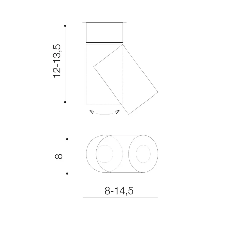 Spot aparent SIENA 4000K, crom, finisaj strălucitor, 230V, LED, 1x10W, 770lm, 4200K, CRI ≥90, IP20 2