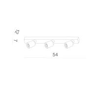 Spot TOMI, negru, finisaj mat, 230V, GU10, 3x40W, IP20 2