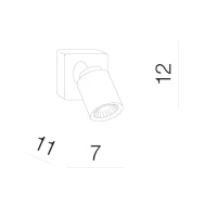 Spot TOMI, negru, finisaj mat, 230V, GU10, 1x40W, IP20 2
