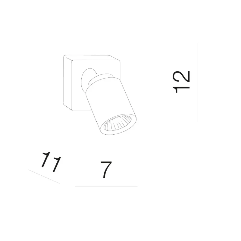Spot TOMI, negru, finisaj mat, 230V, GU10, 1x40W, IP20 2