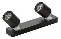Spot TOMI, negru, finisaj mat, 230V, GU10, 2x40W, IP20