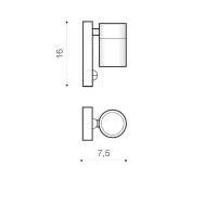Aplică ULF, gri închis, finisaj mat, 230V, GU10, 1x35W, IP44 2