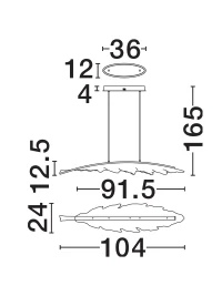 Suspensie AMADO LED 27 W, 230 V, 1112 lm, 3000K, IP20, CRI>80, aluminiu și sticlă 10